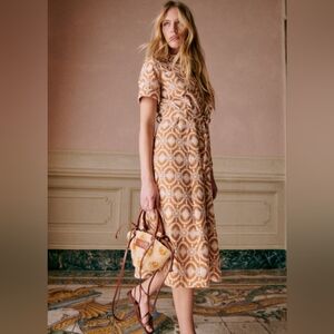 Sezane Adele Dress Ecru Embroidery